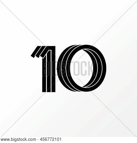 Simple And Unique Word Or Number 10 Font With 3 Parts Cut And 3d Image Graphic Icon Logo Design Abst