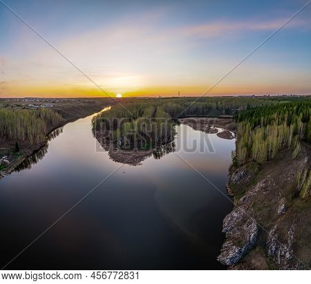 Confluence Of The Iset And Kamenka Rivers In The City Kamensk-uralskiy. Iset And Kamenka Rivers, Kam
