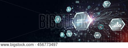 Internet Marketing Digital Online Advertising Automation. Business, Technology, Internet And Network