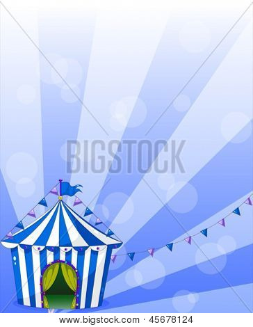 Ilustração de uma tenda de circo azul