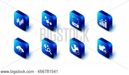 Set Mind Map Infographic, Server, Pie Chart, Folder And Lock, Financial Growth, Search Globe, Cloud 