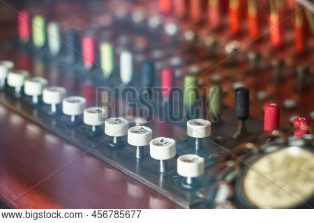 Selective Focus, Old Fashioned Manual Telephone Exchange Switchboard