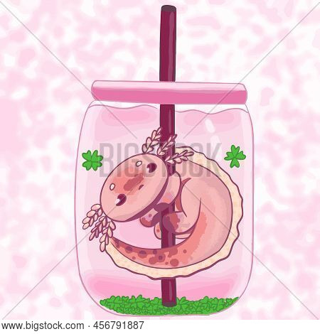 A Little Dragon Hides In A Jar And Waits For His Mother