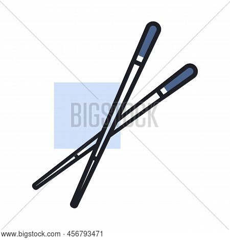 Chinese Chopsticks, Chop Sticks Vector Icon. Kitchen Appliance. Graph Symbol For Cooking Web Site De
