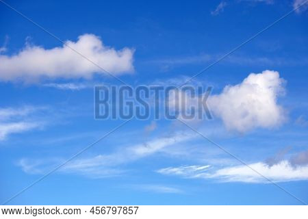 Beautiful Sky Landscape With Calm White Clouds High In The Stratosphere On A Sunny Serenite Day