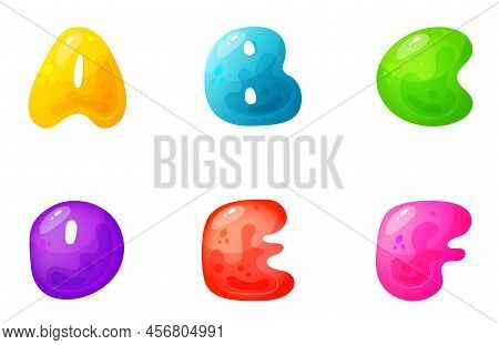Jelly Colorful Alphabets, Comic Alphabet For Children. Jelly Bright Font. Childish Type For Events, 