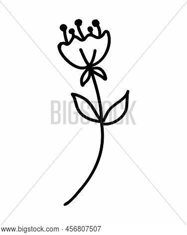 Flower Icon. Trendy Contour Vector Illustration Of Flower For Web Sites And Mobile Applications. Bot