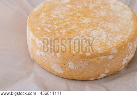 Artisanal Canastra Cheese From Minas Gerais, Brazil Over Paper.