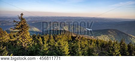 Panoramic View Of Beskid Mountains From Lysa Mountain, Czech Republic