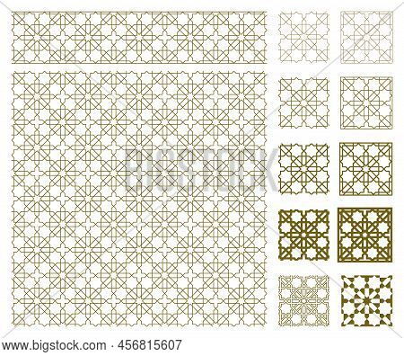 A Set Of Large Patterns, Borders, Small Patterns, Frames With Lines Of Different Thicknesses. An Orn