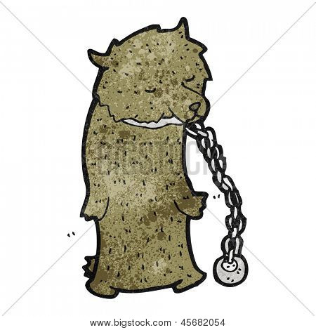 cartoon dancing bear in chains