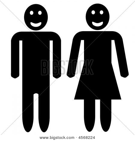 Uomo e donna Silhouette - volti sorridenti