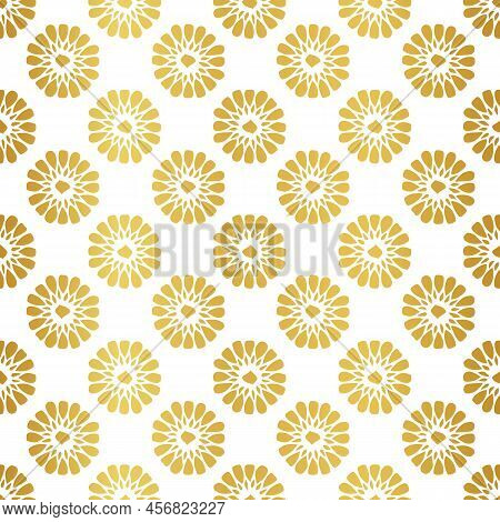 Seamless Vector Abstract Gold Shape Pattern On White Background. Suitable For Packaging, Gift Wrap, 