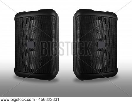 Acoustic Sound System, Speakers, On A White Background