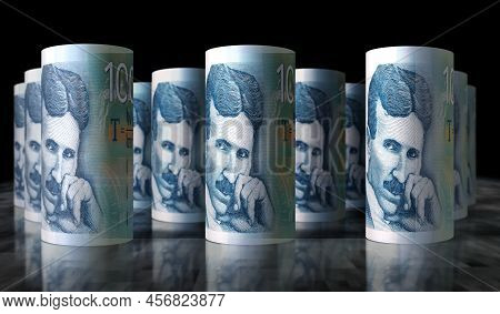 Serbia Dinar Money Banknotes Pack 3D Illustration