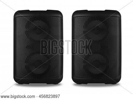 Acoustic Sound System, Speakers, On A White Background
