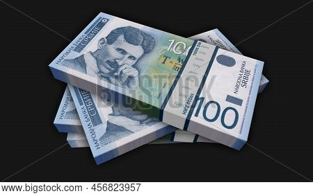 Serbia Dinar Money Banknotes Pack 3D Illustration