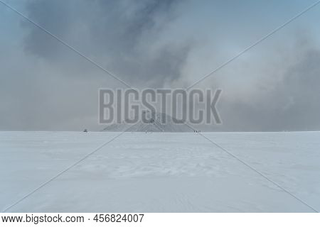 Snezka,the Highest Peak Of Czech Republic.winter Landscape Of Giant Mountains,krkonose.winter Hiking