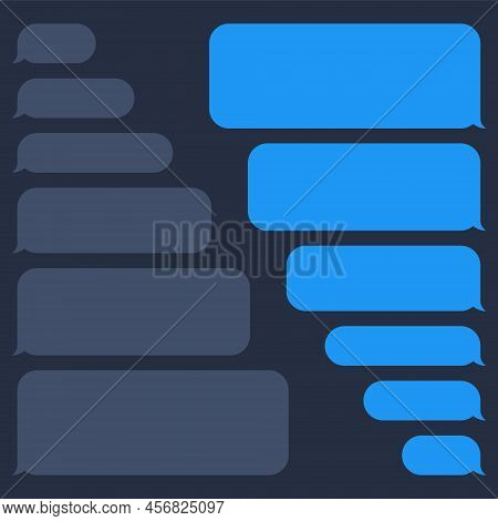Blank Various Message Bubbles. Chat Or Messenger Speech Bubble. Sms Text Frame. Short Message Sendin