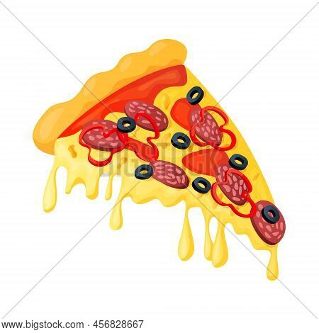 Vector Isolated Image With Triangular Slice Pizza