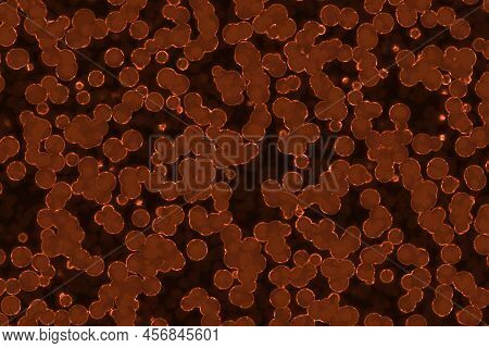 Design Amazing Red Many Biological Micro Organisms Digital Art Texture Illustration