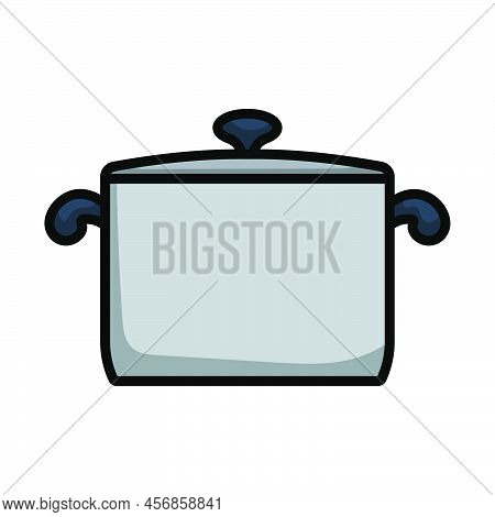 Kitchen Pan Icon. Editable Bold Outline With Color Fill Design. Vector Illustration.