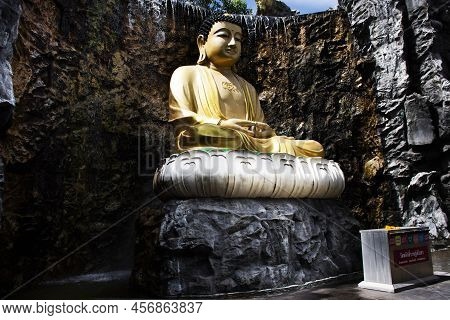 Beautiful Buddha Statue In Garden For Thai People Travel Visit Respect Praying In Gardening Fountain