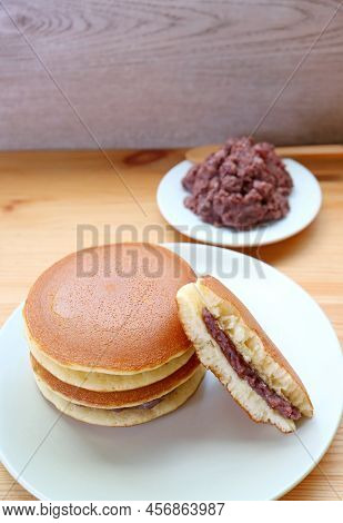 Plate Of Delectable Dorayaki, Japanese Azuki Bean Paste (anko) Filled Confections