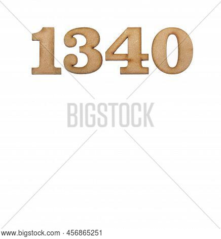 Number 1340 - Piece Of Wood Isolated On White Background