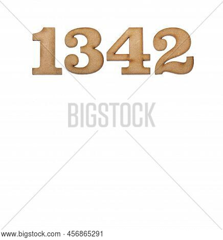 Number 1342 - Piece Of Wood Isolated On White Background