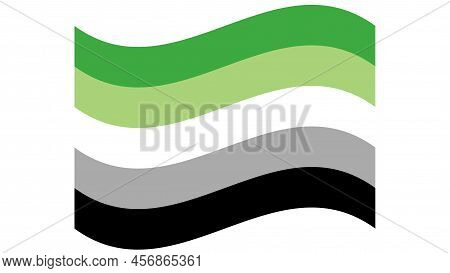 Aromantic Pride Flag Illustration. Lgbt Community. Bright Concept Background, Template For Banners,