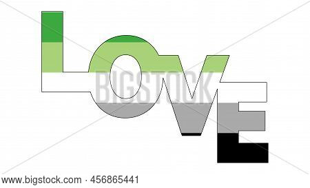 Aromantic Pride Flag Illustration. Lgbt Community. Bright Concept Background, Template For Banners,