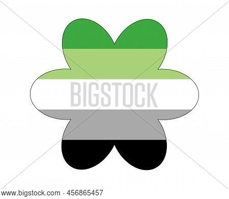Aromantic Pride Flag Illustration. Lgbt Community. Bright Concept Background, Template For Banners,
