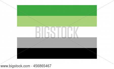 Aromantic Pride Flag Illustration. Lgbt Community. Bright Concept Background, Template For Banners,