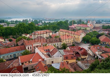 Esztergom City With Danube River In Hungary
