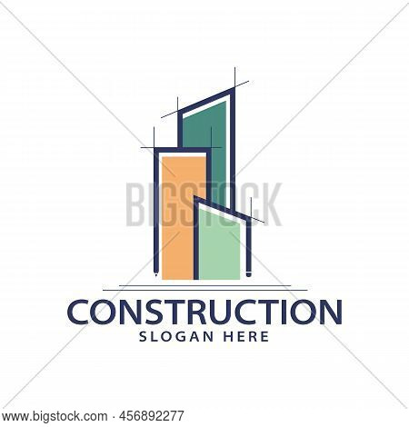 Construction Realestate Building Logo Design Template