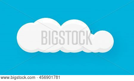 Cloud On A Blue Background. Blue Sky With Cloud With Shadow. Vector Illustration