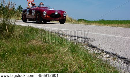 Ermini Gilco 1100 Motto 1952 On An Old Racing Car In Rally Mille Miglia 2022 The Famous Italian Hist