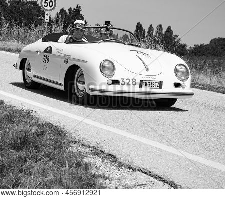 Porsche 356 1500 Speedster 1954 On An Old Racing Car In Rally Mille Miglia 2022 The Famous Italian H