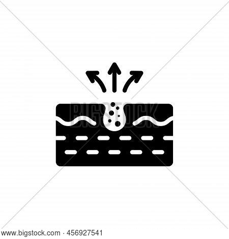 Cleansing Clogged Deep Pore Silhouette Icon. Facial Skin Care Black Pictogram. Unclog Skin Face Of D