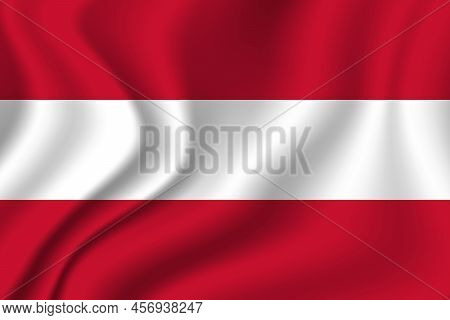 Flag Of Austria. Austrian National Symbol In Official Colors. Template Icon. Abstract Vector Backgro