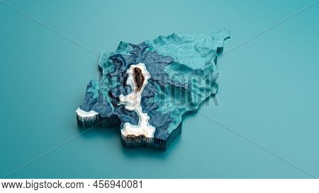 Topographic San Marino Map Hypsometric San Marino Elevation Tint Spectral Shaded Relief Map 3d Illus