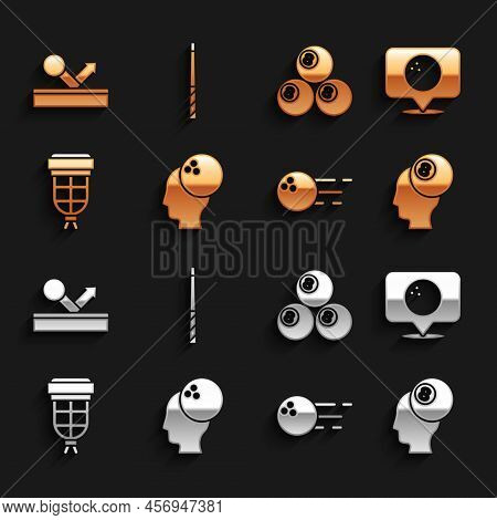 Set Bowling Ball, Location With Bowling, Billiard, Pocket, And Cue Icon. Vector