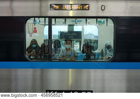 Jakarta, Indonesia. June 22, 2022. Mrt Jakarta Passengers At Lebak Bulus Station