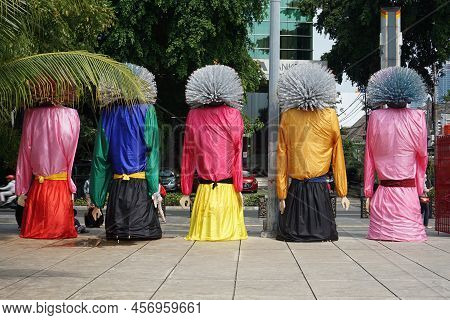Jakarta, Indonesia. June 23, 2022. Large Puppet Figure Featured In Betawi Folk Performance Called On