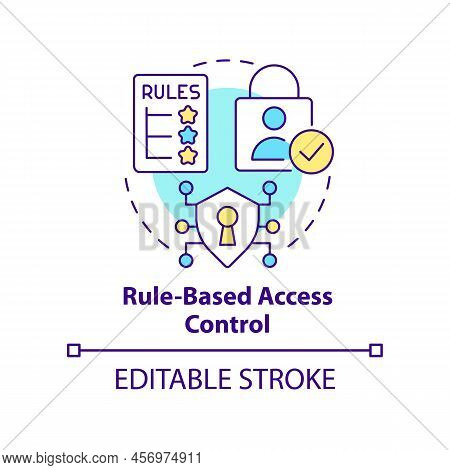 Rule-based Access Control Concept Icon. Security Management Abstract Idea Thin Line Illustration. Au