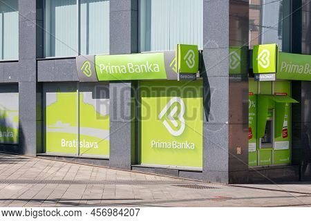 Bratislava, Slovakia - May 31, 2022: Prima Banka Slovensko Bank.