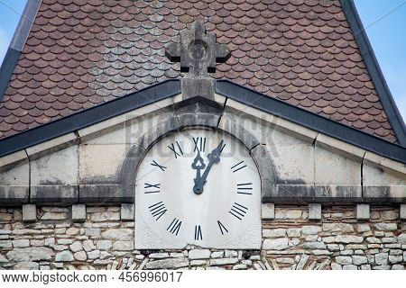 Old Historical Town Clock In City Of Cremieu, France
