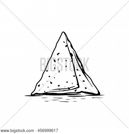 Samosa Is A Vegetables Stuffed Deep Fried Snack Very Popular In India Vector Sketch