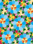 Baggrund lavet af farverige illustrerede blomster